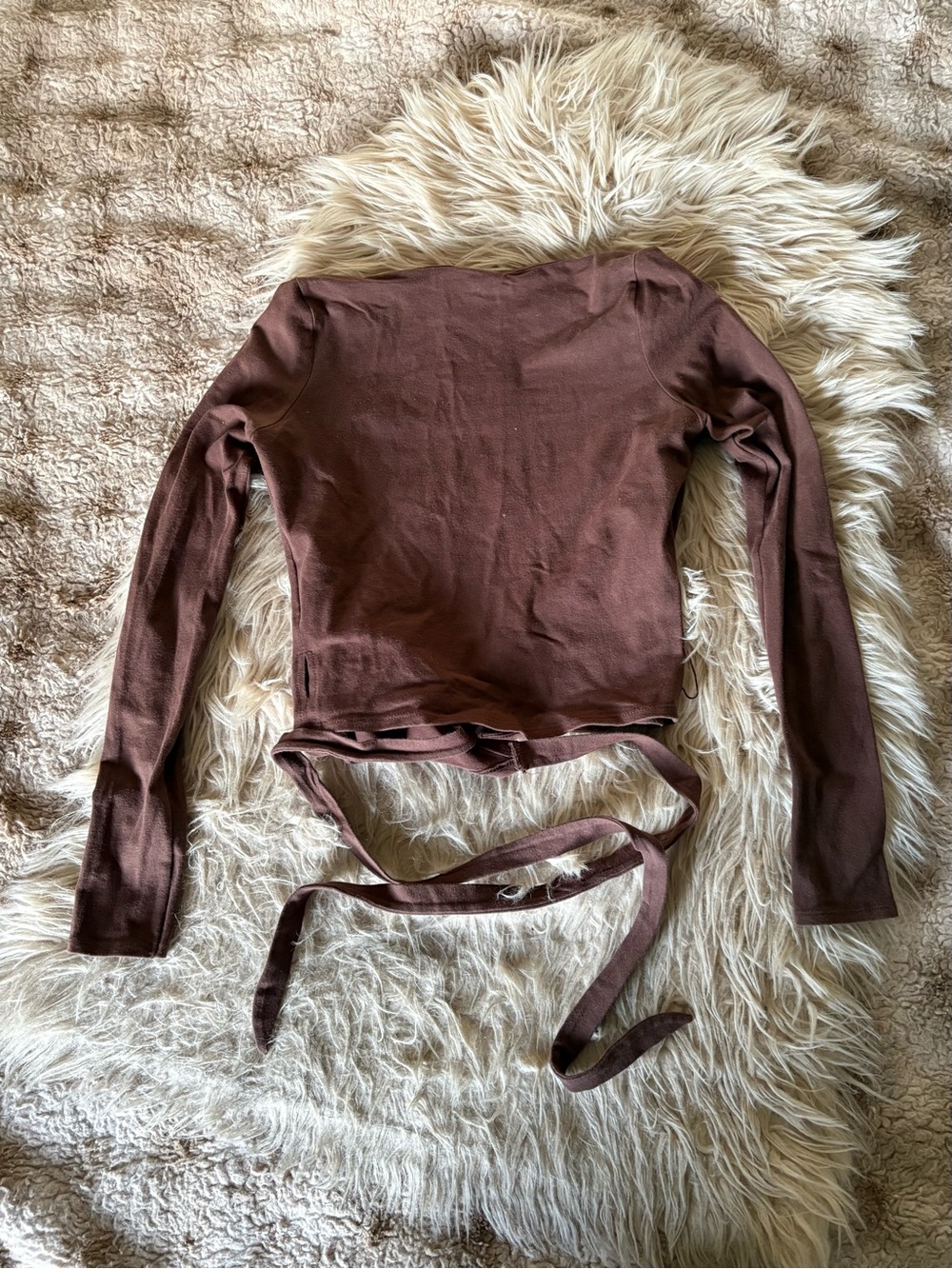 Brown Ballet Wrap Top - Picture 2 of 4